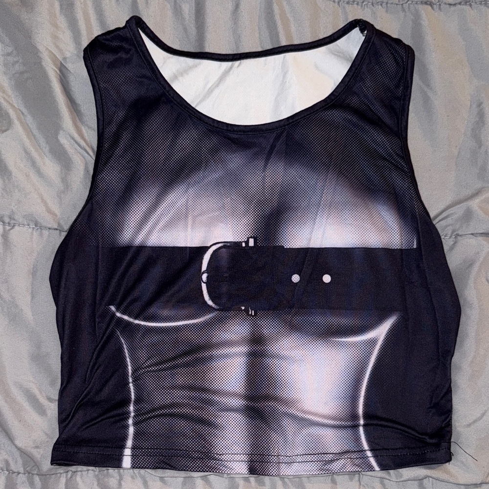 Model Print Crop Top